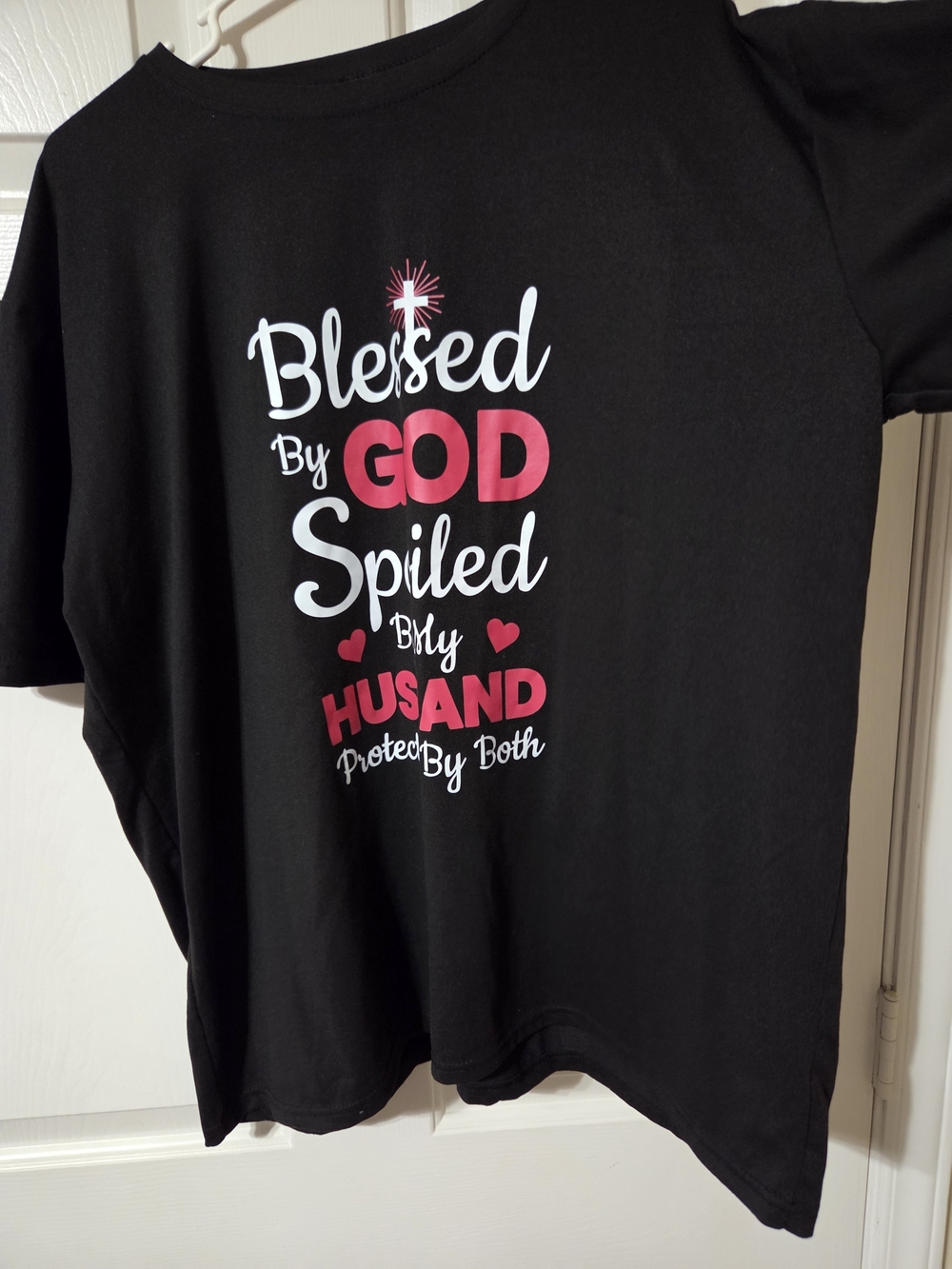 4X Blessed By God Graphic Tee - Black & Pink